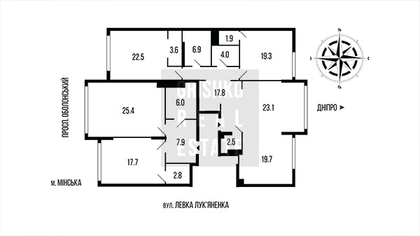 Продаж 5-кімнатної квартири в ЖК Obolon Residences. План, Схема
